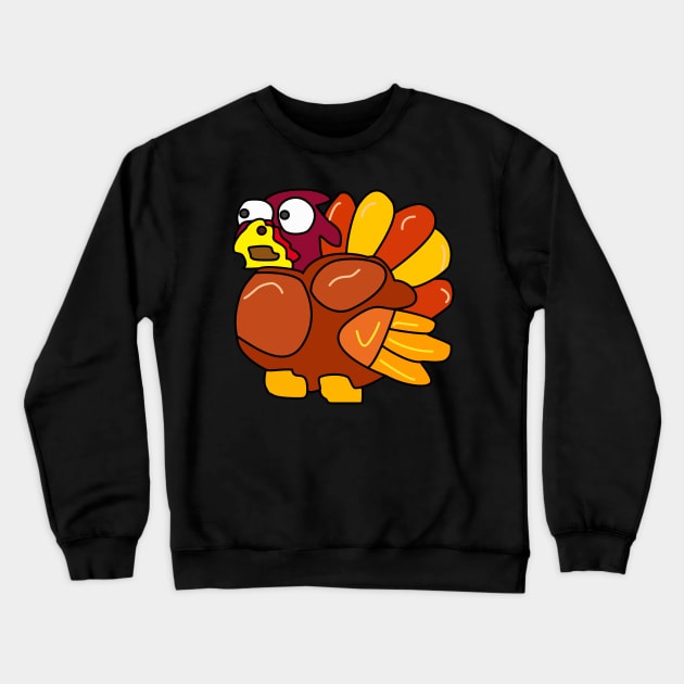 Chicken Turkey (eyes looking to the left and facing the left side) - Thanksgiving Crewneck Sweatshirt by LAST-MERCH